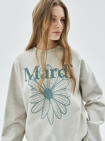 SWEATSHIRT FLOWERMARDI_OATMEAL MINT