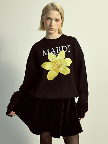 SWEATSHIRT LILIES 02_BLACK