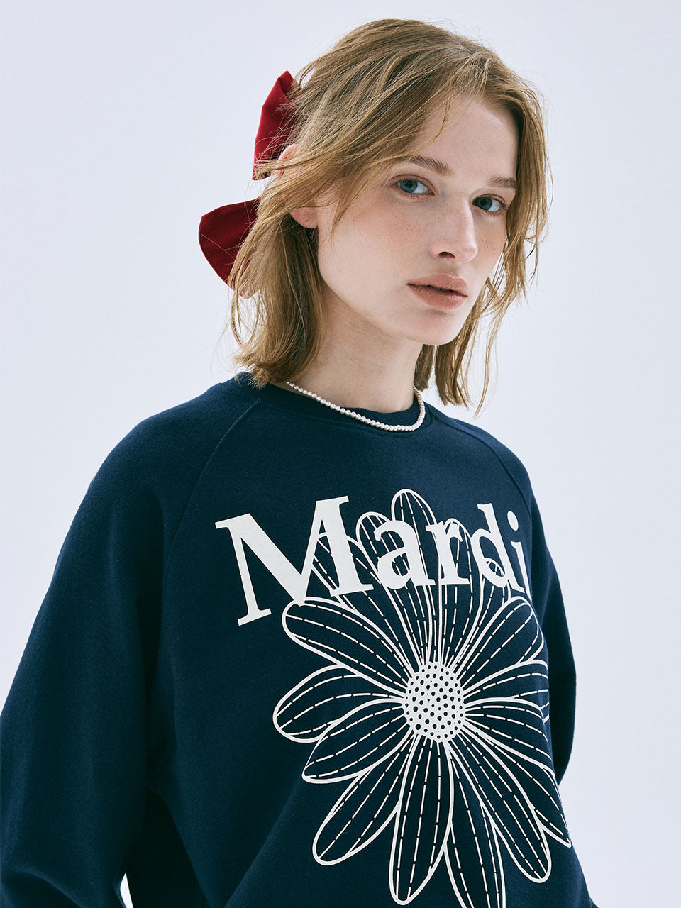 SWEATSHIRT RAGLAN FLOWERMARDI_NAVY IVORY
