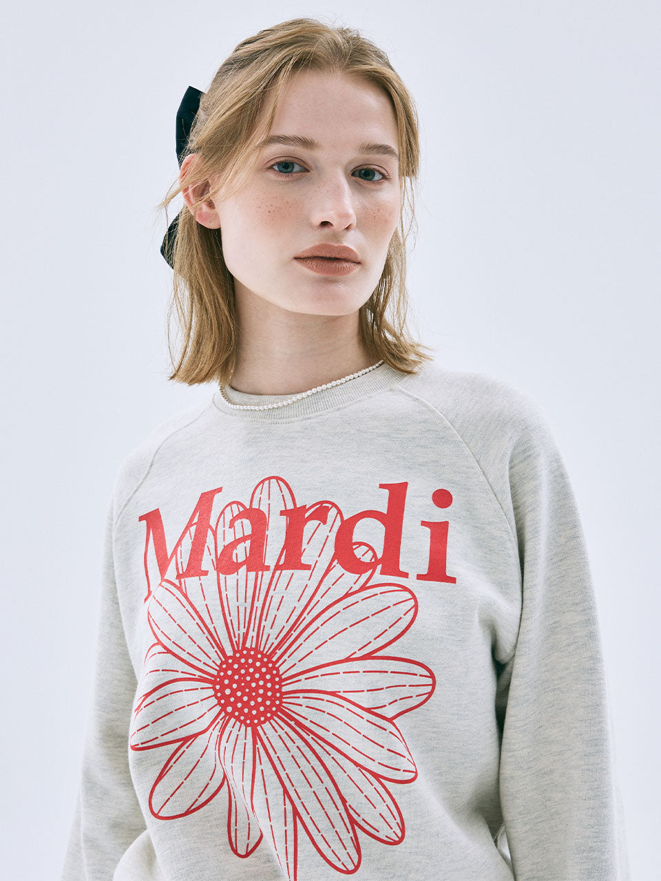 SWEATSHIRT RAGLAN FLOWERMARDI_OATMEAL RED