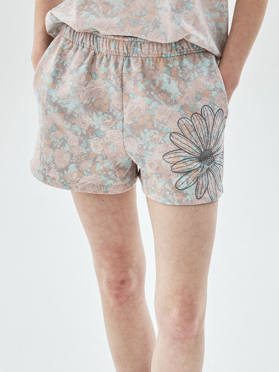 SWEAT SHORTS FLEUR FLOWER_INDIPINK ROSYBROWN