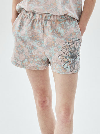SWEAT SHORTS FLEUR FLOWER_INDIPINK ROSYBROWN