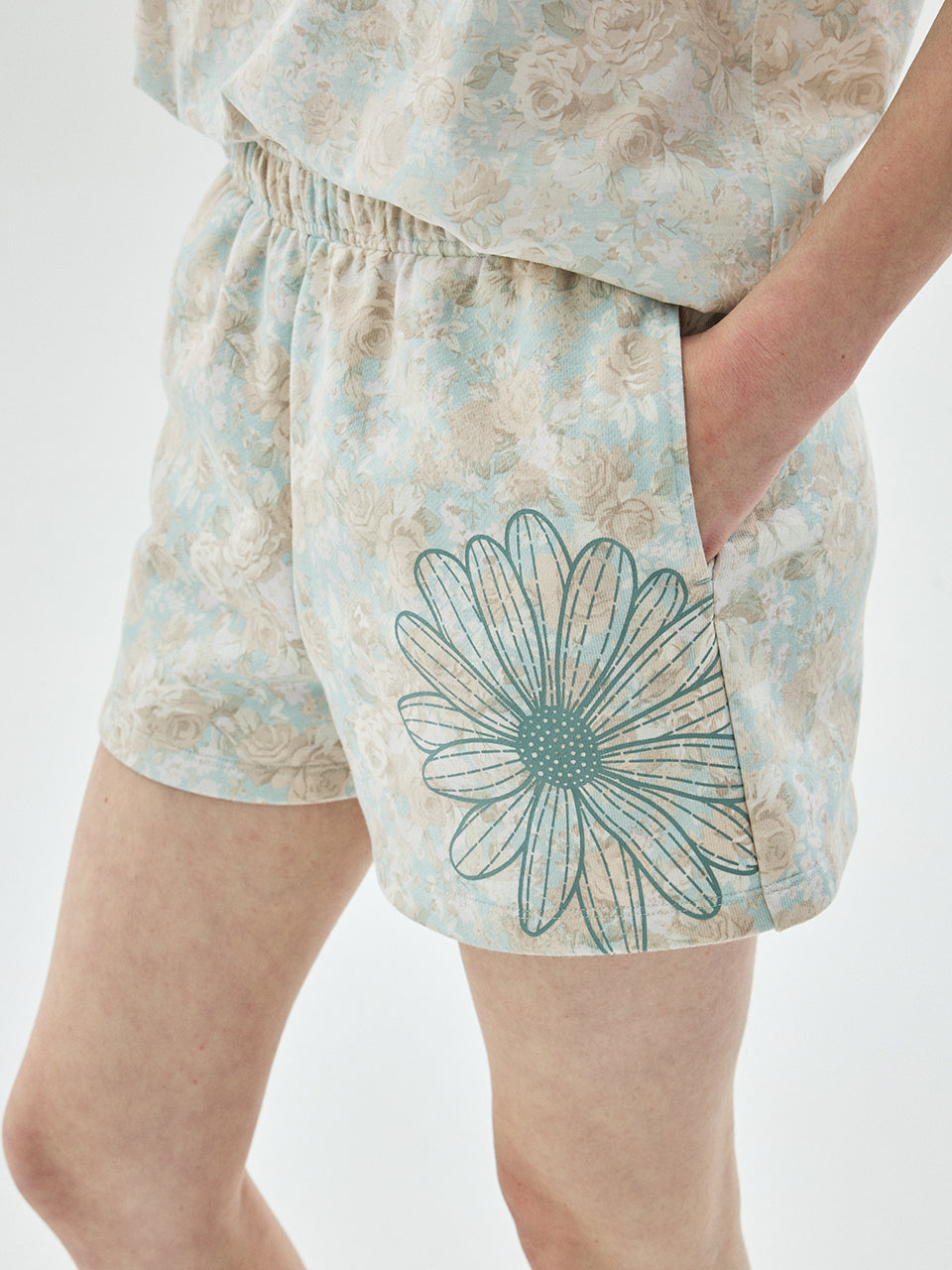 SWEAT SHORTS FLEUR FLOWER_MINT MINT