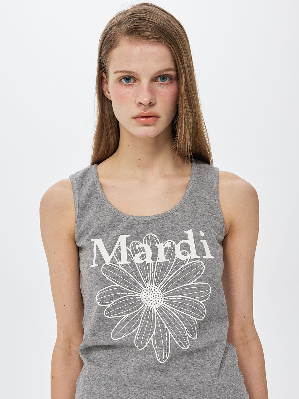 TANK SCOOP NECK FLOWERMARDI_GREY WHITE