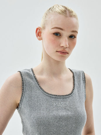 TANK SCOOP NECK EYELET_GREY