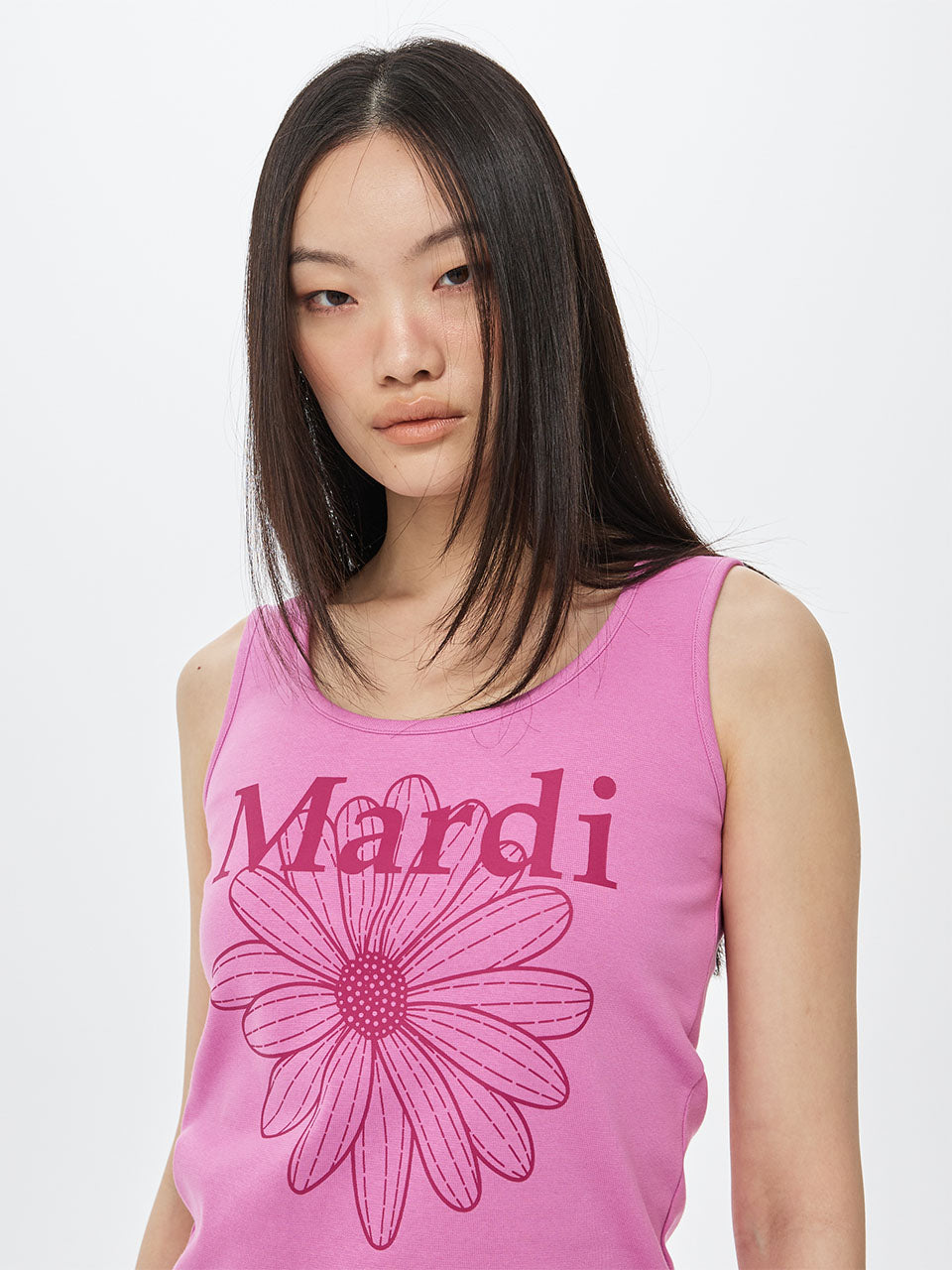 TANK SCOOP NECK FLOWERMARDI_PINKLAVENDER MAGENTA