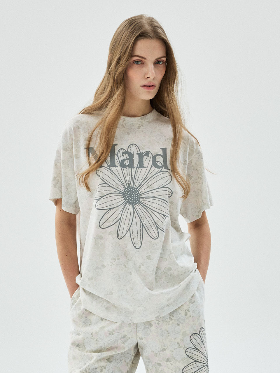 TSHIRT FLEUR FLOWERMARDI_ASHBLUE GREY