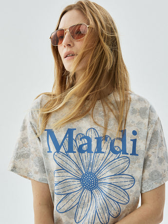 TSHIRT FLEUR FLOWERMARDI_BEIGE BLUE