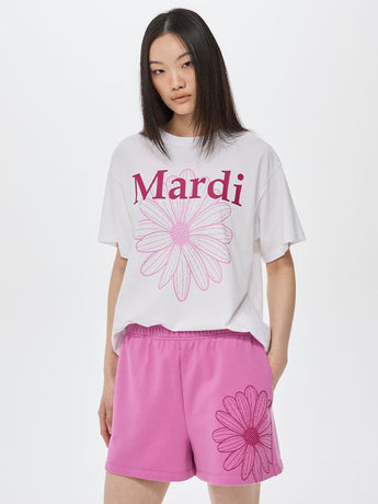 TSHIRT FLOWERMARDI DUO_WHITE MAGENTA