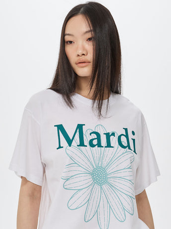 TSHIRT FLOWERMARDI DUO_WHITE SAGEGREEN