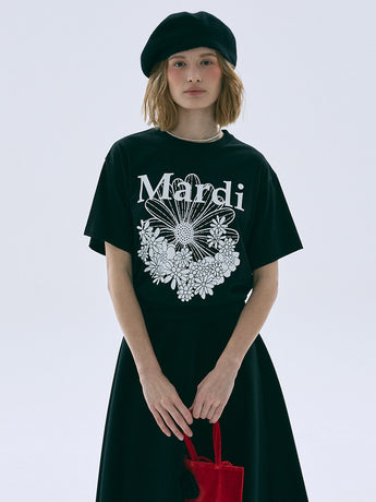 TSHIRT FLOWERMARDI JARDIN_BLACK WHITE
