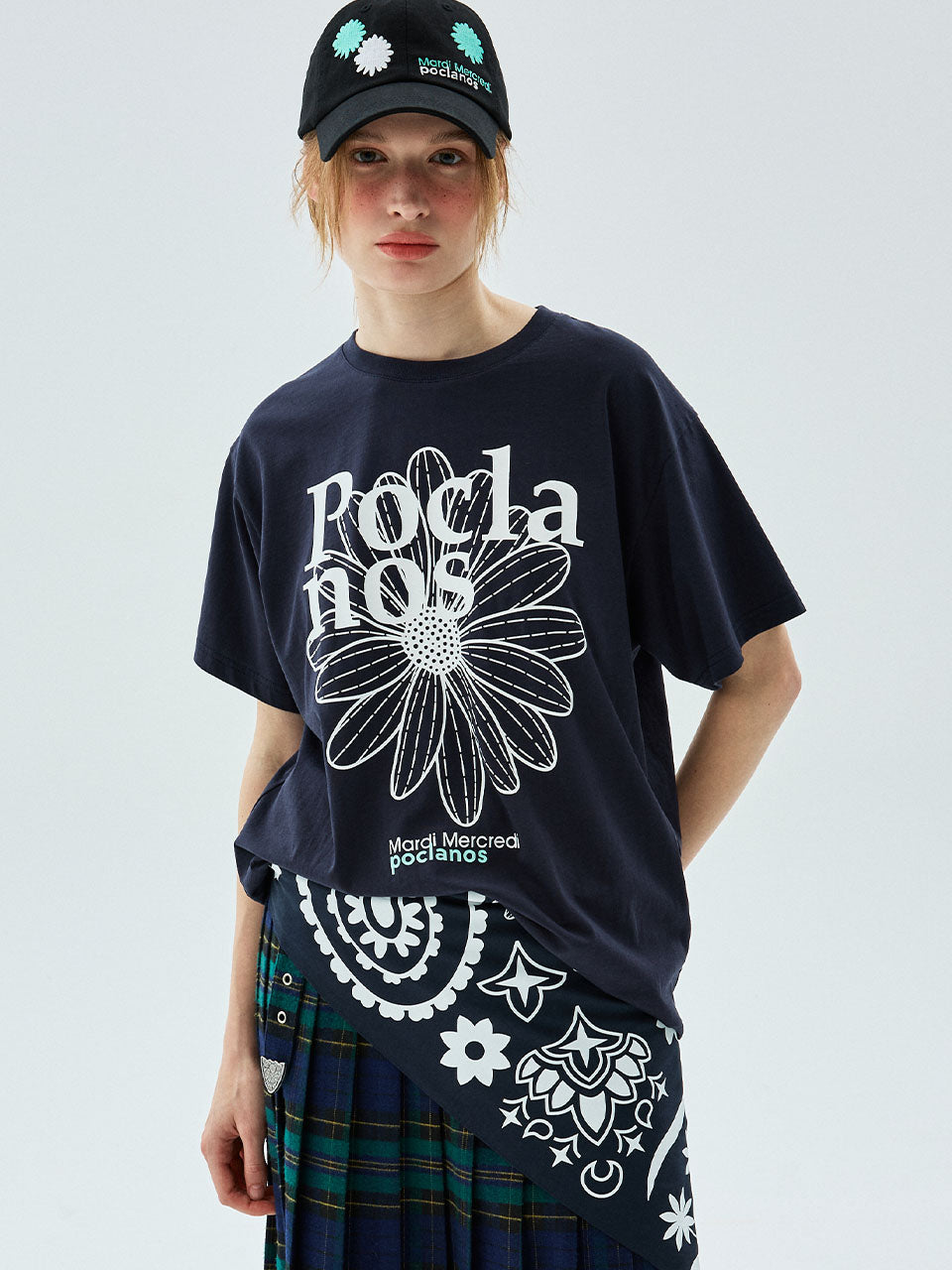 TSHIRT FLOWERMARDI POCLANOS X MARDI_NAVY