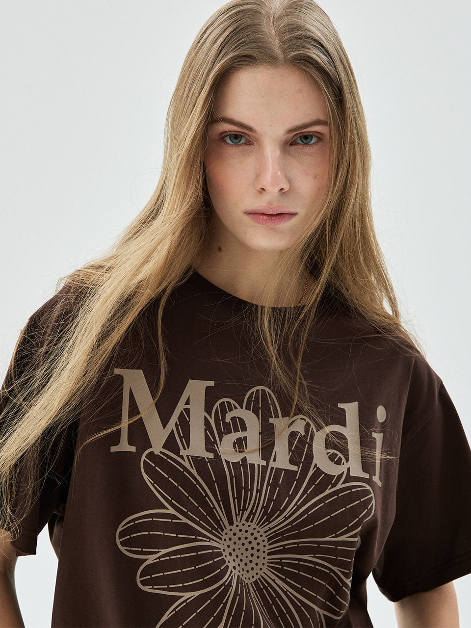 TSHIRT FLOWERMARDI_BROWN TAUPE