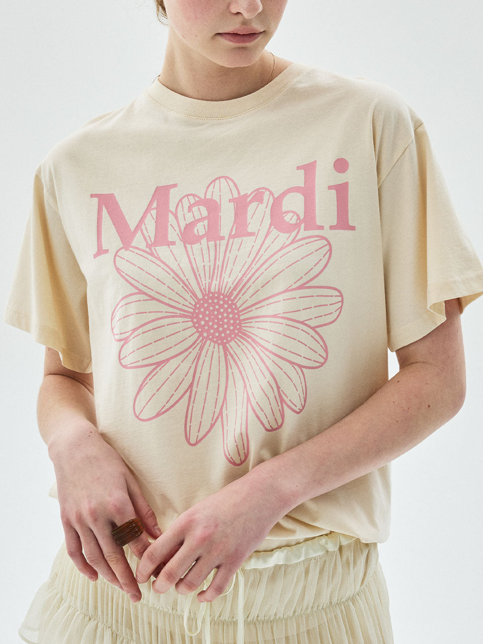 TSHIRT FLOWERMARDI_BUTTER INDIPINK