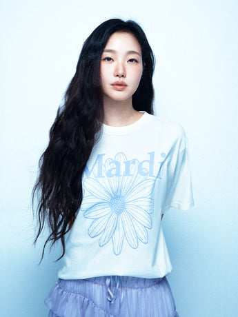 TSHIRT FLOWERMARDI_CREAM LIGHTPURPLE