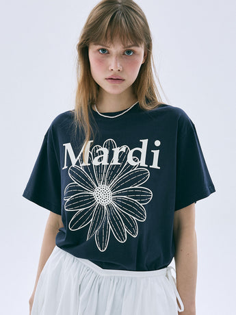 TSHIRT FLOWERMARDI_NAVY IVORY