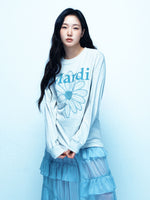 TSHIRT LONG SLEEVE FLOWERMARDI_OATMEAL MINT