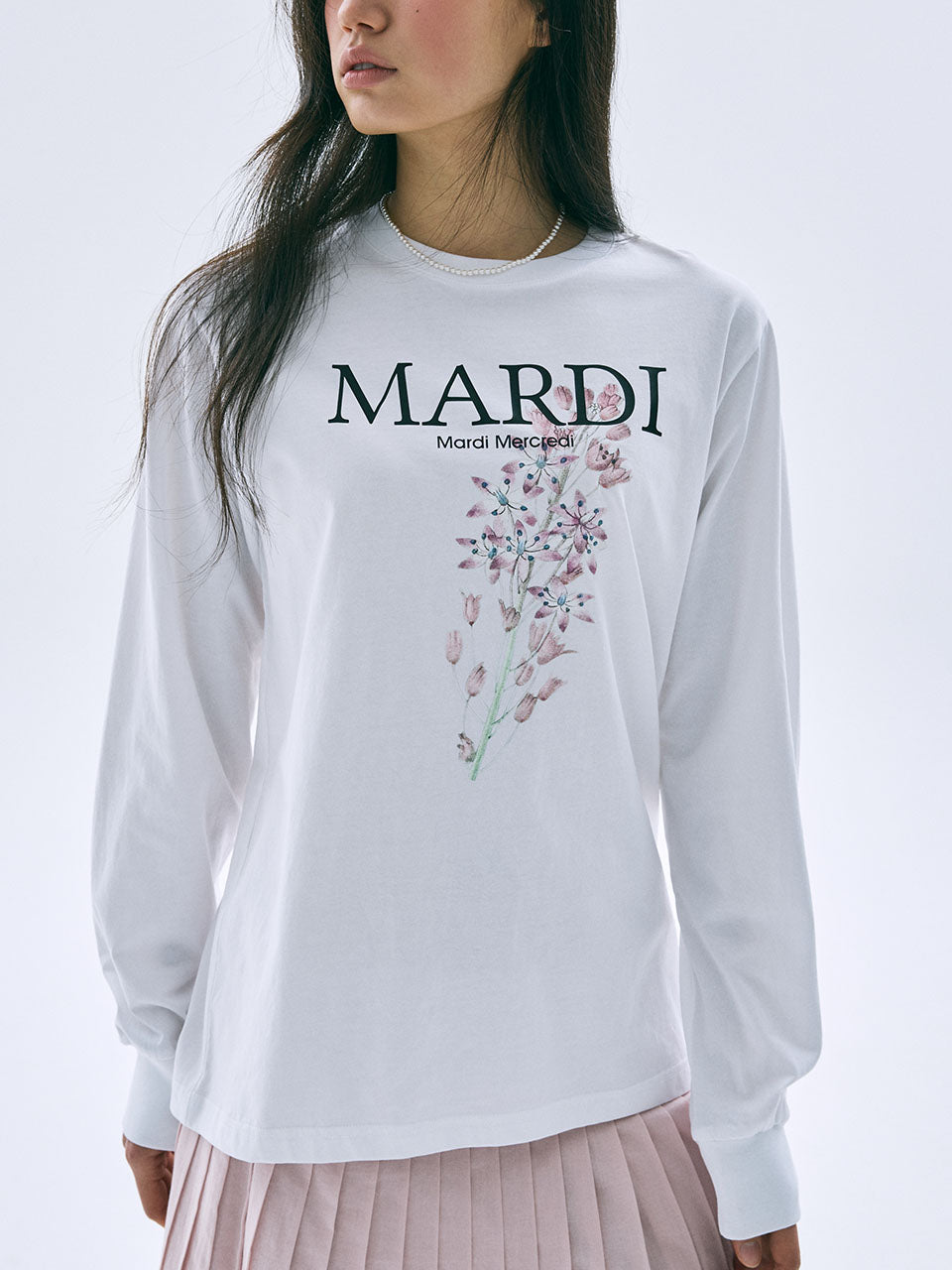 TSHIRT LONG SLEEVE LILIES 01_WHITE