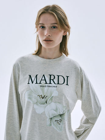 TSHIRT LONG SLEEVE LILIES 05_OATMEAL