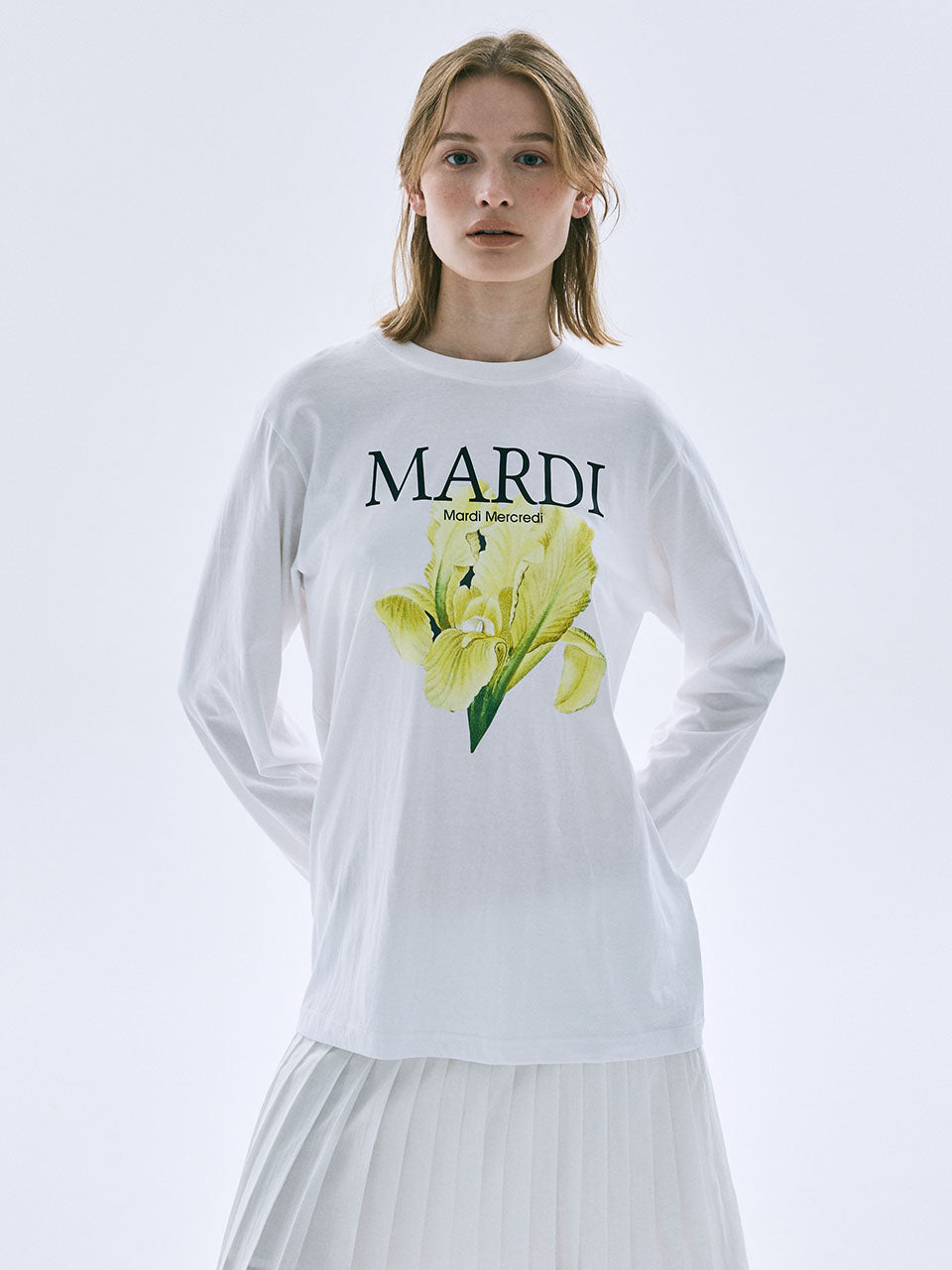TSHIRT LONG SLEEVE LILIES 06_WHITE