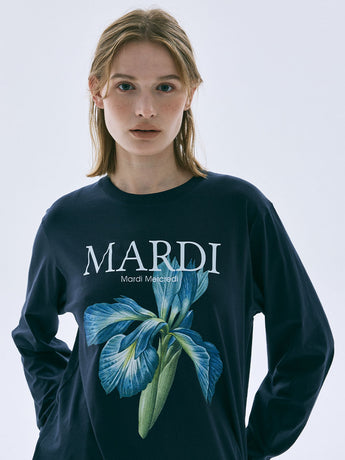 TSHIRT LONG SLEEVE LILIES 07_NAVY