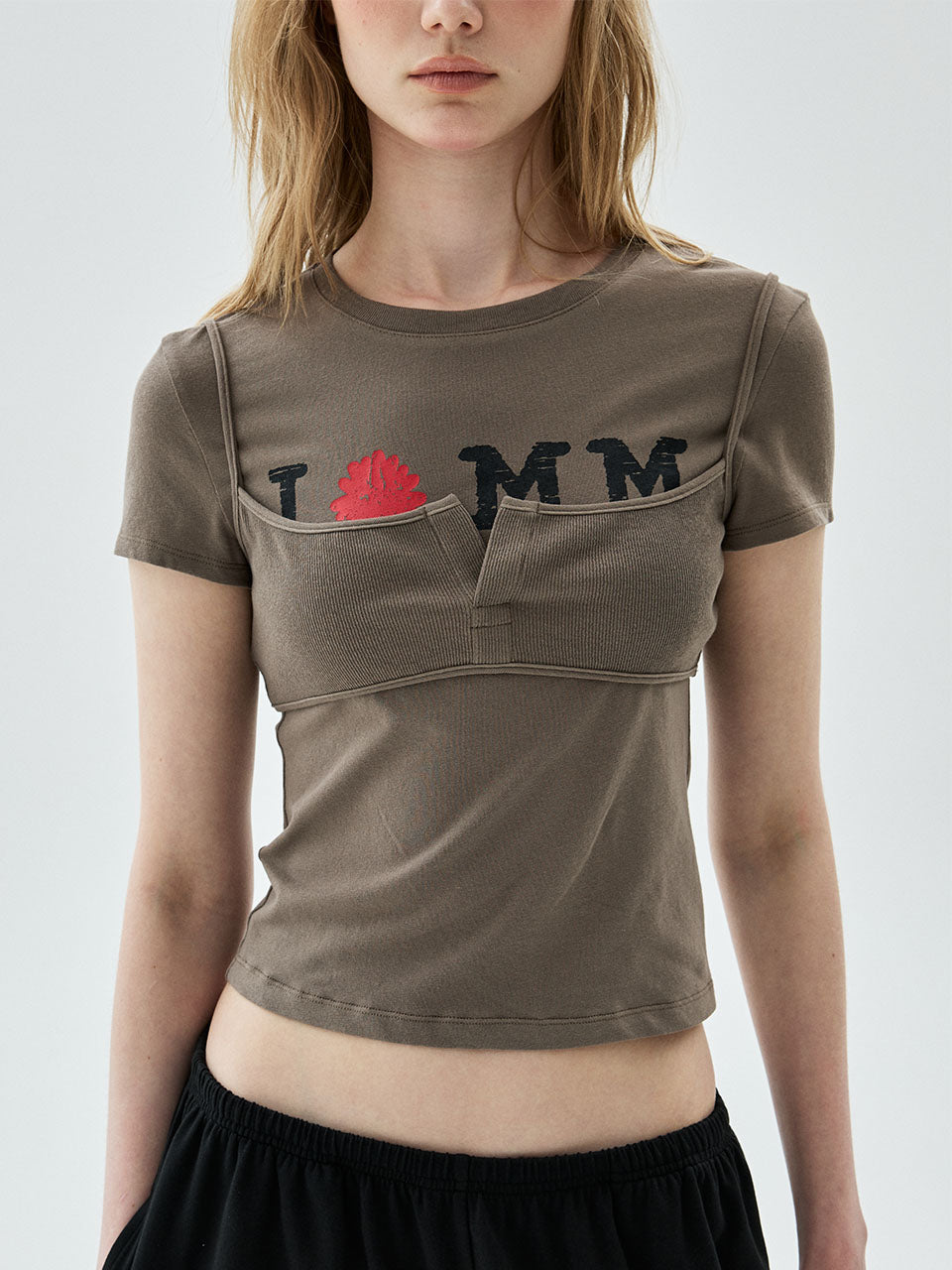 TSHIRT CRACKED IFMM LAYERED DETAIL_TAUPE