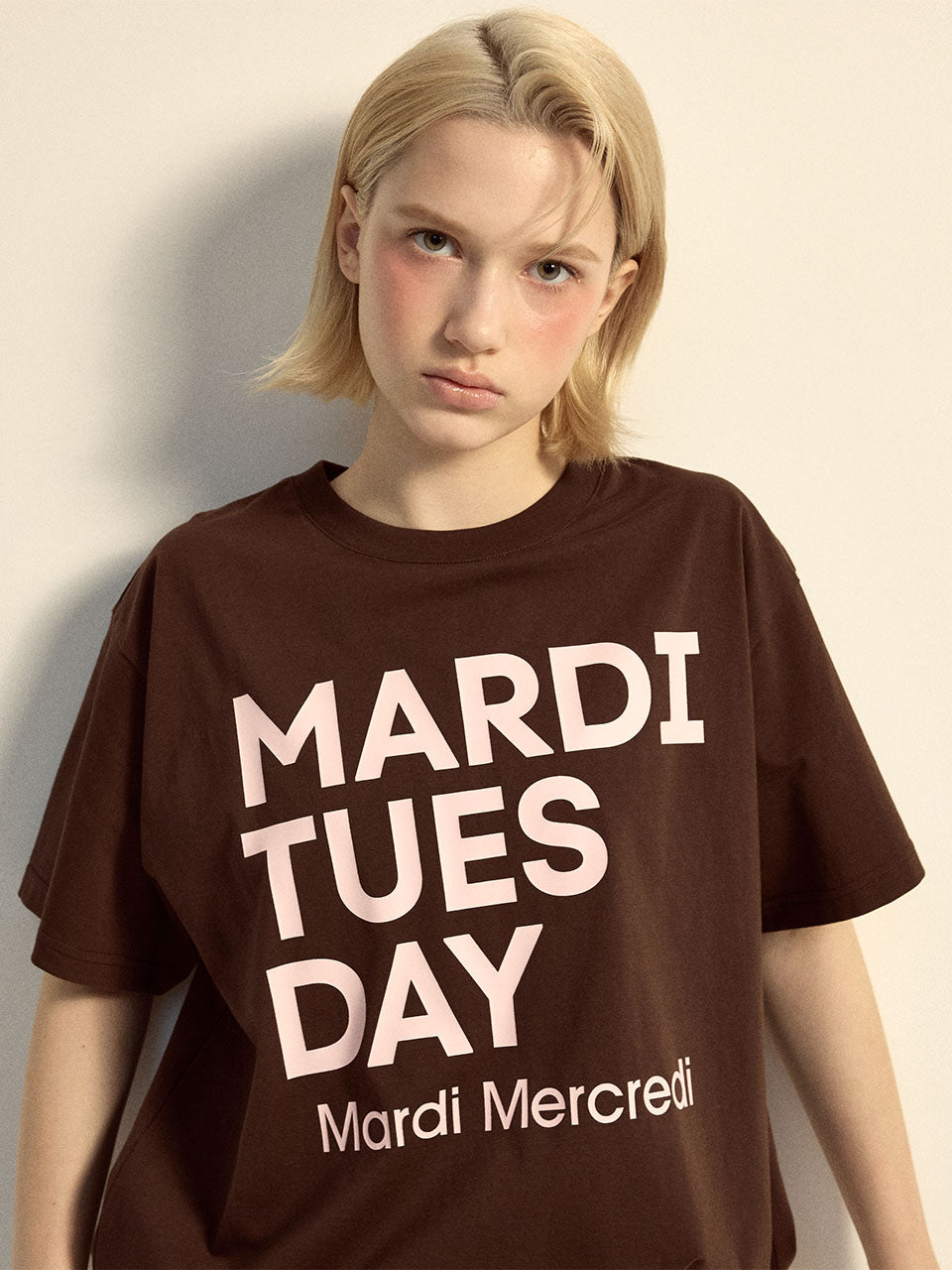 TSHIRT DU MARDI_BROWN PALEPINK
