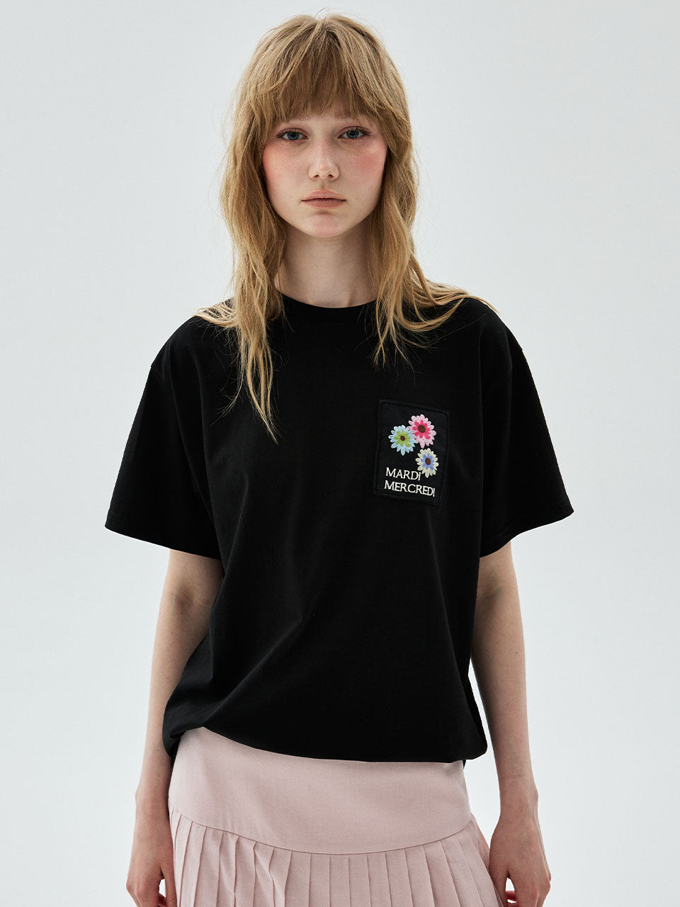 TSHIRT FLOWER PATCH_BLACK