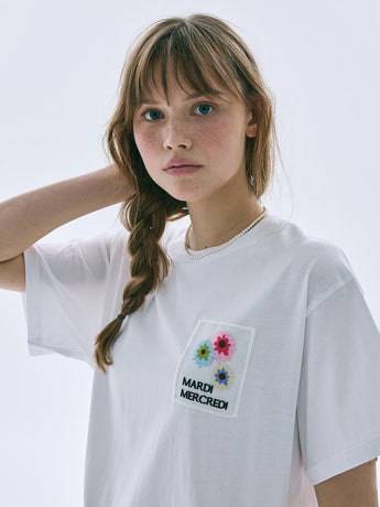 TSHIRT FLOWER PATCH_WHITE