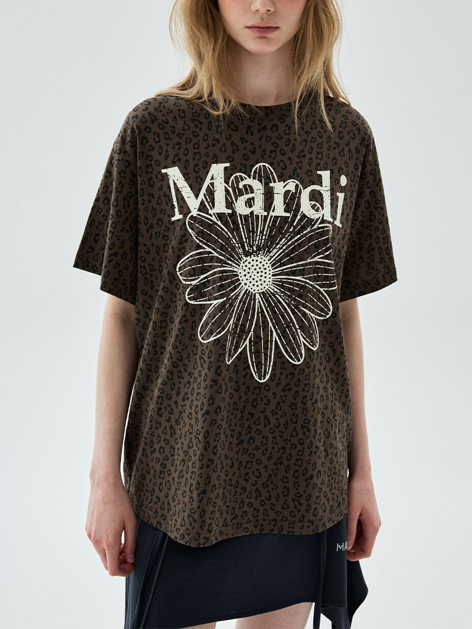 TSHIRT LEOPARD FLOWERMARDI CRACKED_BROWN IVORY