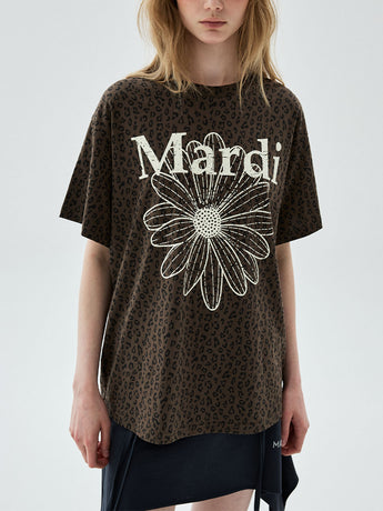TSHIRT LEOPARD FLOWERMARDI CRACKED_BROWN IVORY
