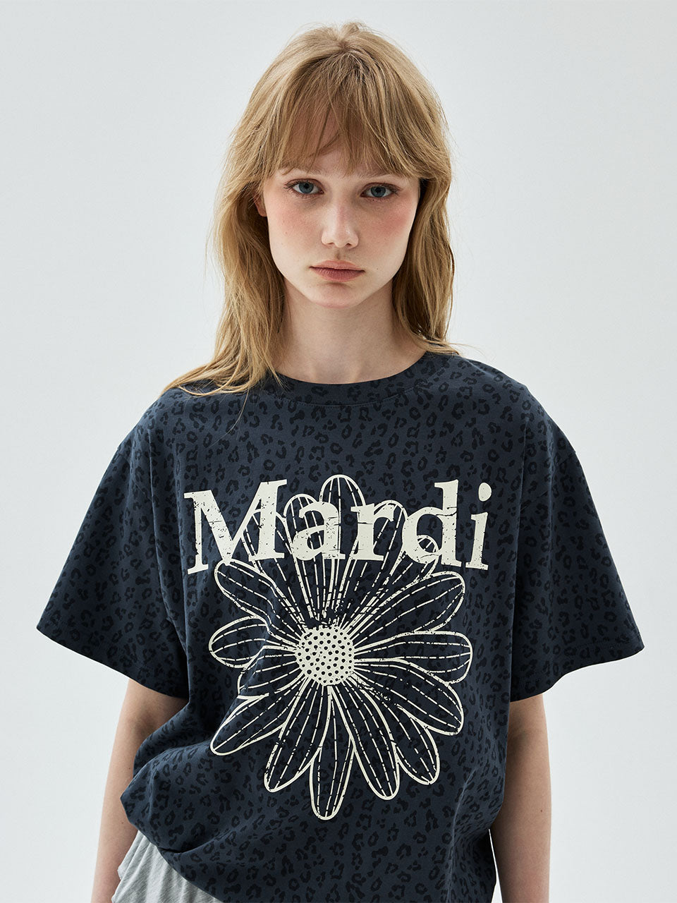 TSHIRT LEOPARD FLOWERMARDI CRACKED_NAVY IVORY