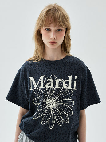 TSHIRT LEOPARD FLOWERMARDI CRACKED_NAVY IVORY