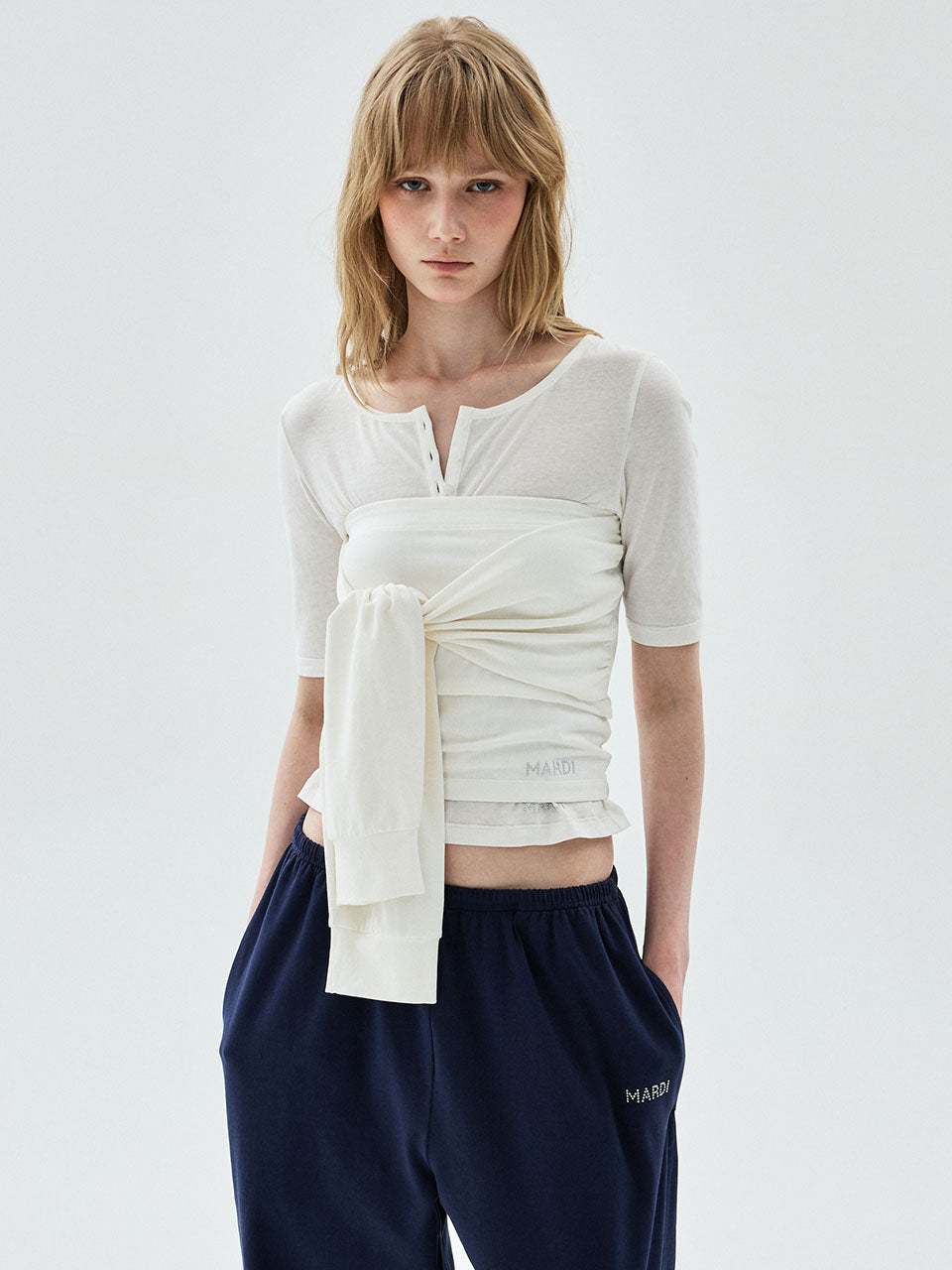TUBE TOP TIE DETAIL 2WAY_IVORY