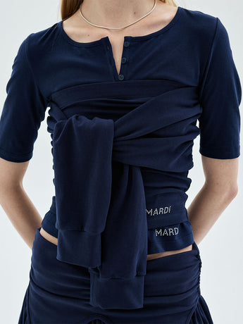 TUBE TOP TIE DETAIL 2WAY_NAVY