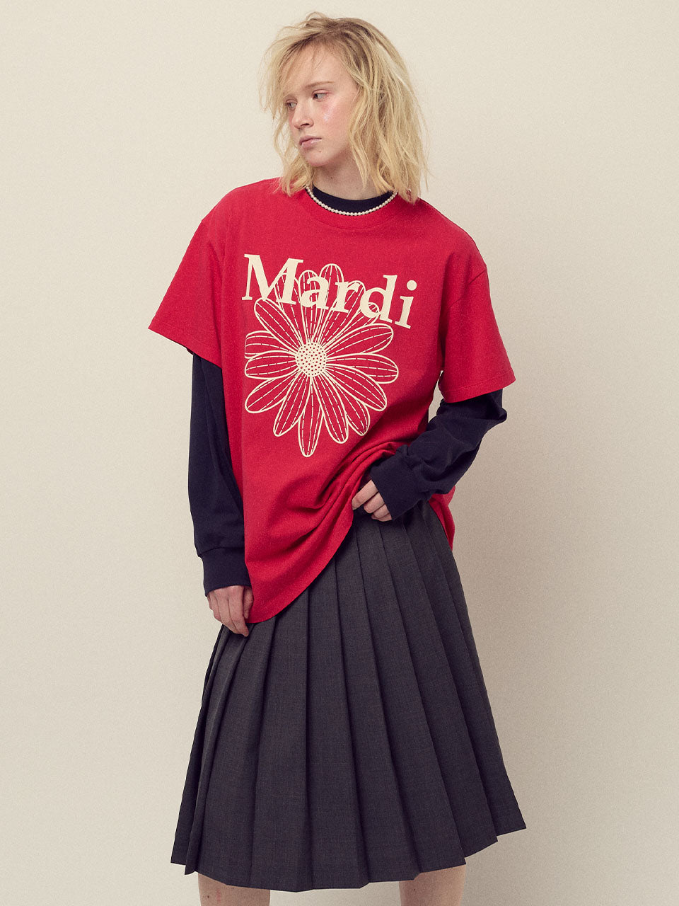 UNISEX TSHIRT FLOWERMARDI_RED IVORY