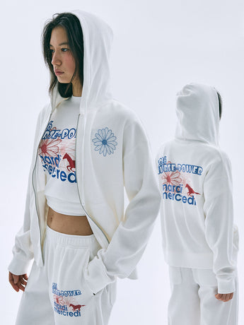 WAFFLE OVERSIZED HOODY ZIP UP 2026 HORSE-POWER_IVORY