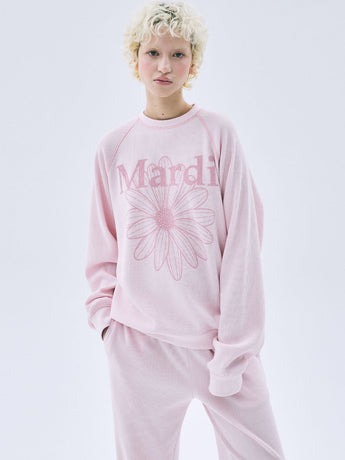 WAFFLE OVERSIZED SWEATSHIRT FLOWERMARDI_PINK PINK