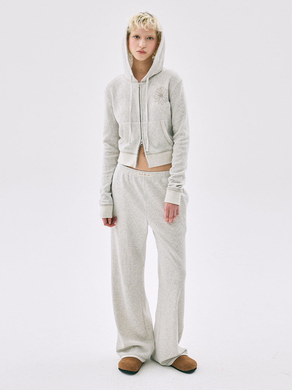 WAFFLE PANTS ESSENTIAL_OATMEAL