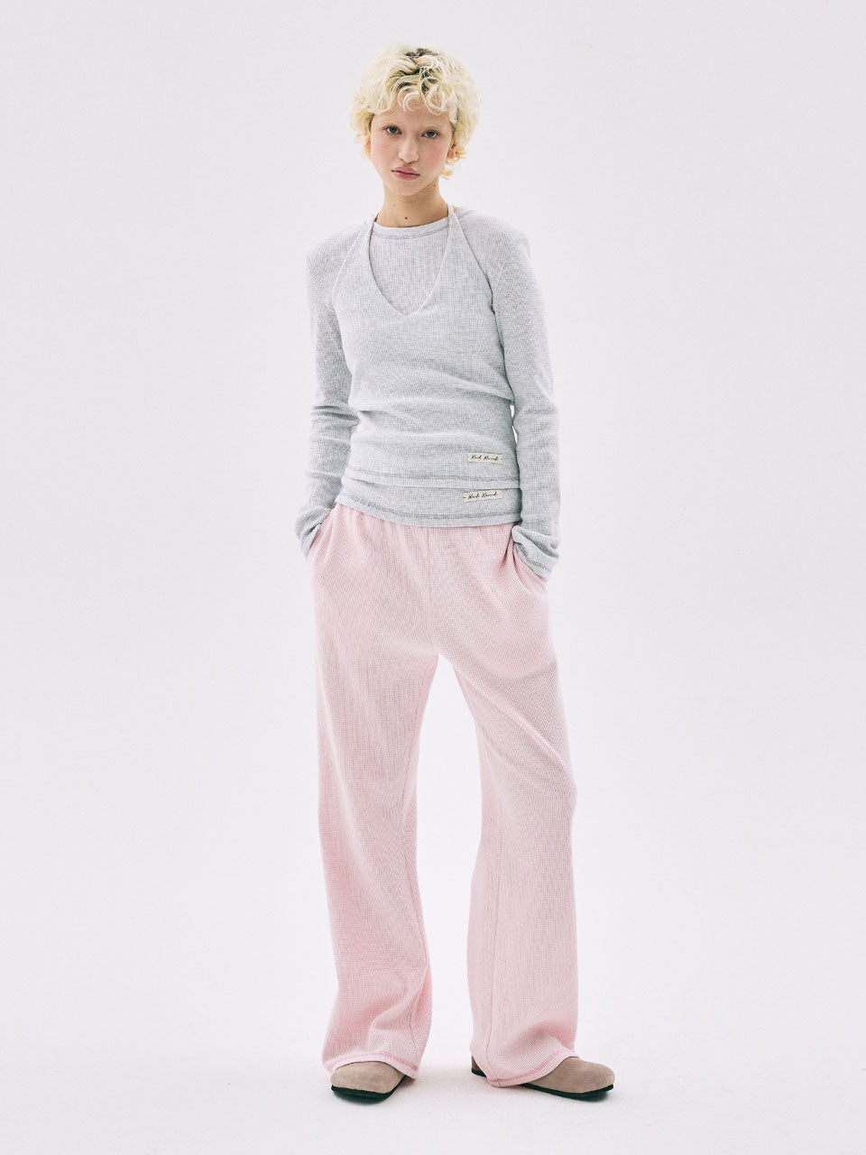WAFFLE PANTS ESSENTIAL_PINK