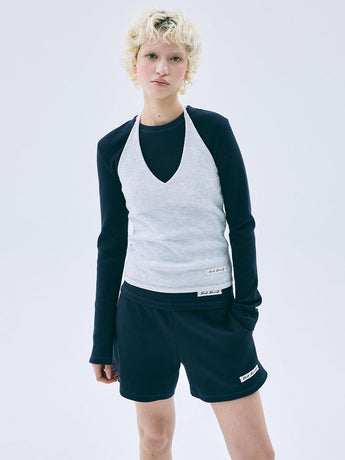 WAFFLE SHORTS ESSENTIAL_NAVY