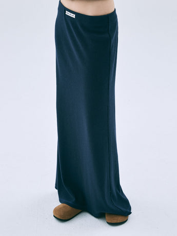 WAFFLE MAXI SKIRT_NAVY