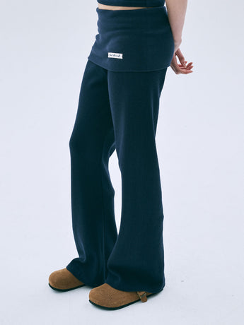 WAFFLE PANTS FOLDOVER WAIST_NAVY
