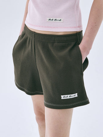 WAFFLE SHORTS ESSENTIAL_BROWN