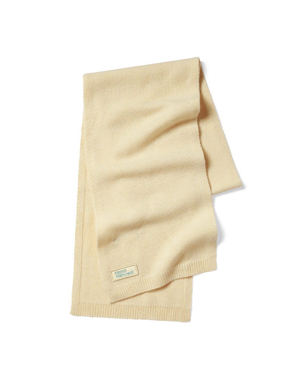 WOOL MUFFLER SQUARE LOGO_IVORY