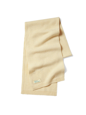 WOOL MUFFLER SQUARE LOGO_IVORY