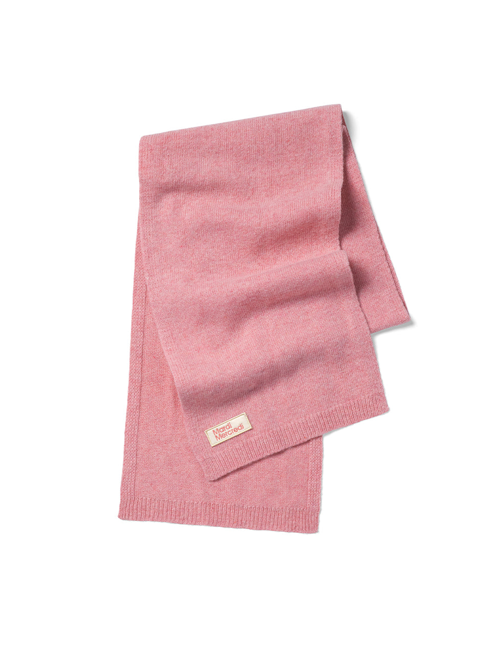 WOOL MUFFLER SQUARE LOGO_PINK