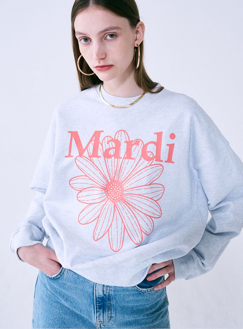 SWEATSHIRT FLOWERMARDI_HEATHER CORAL