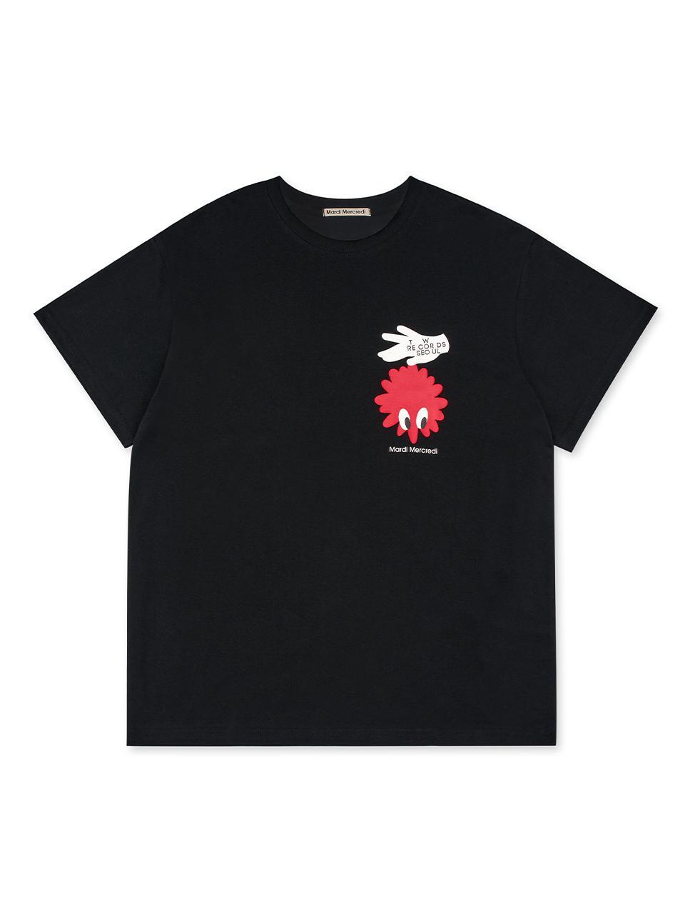 UNISEX TSHIRT HAND + FLOWER MAN_BLACK