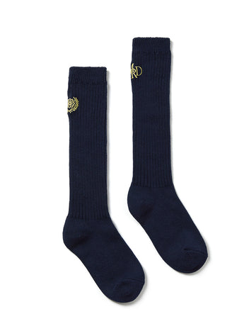 LONG SOCKS MRD LOGO_NAVY YELLOW